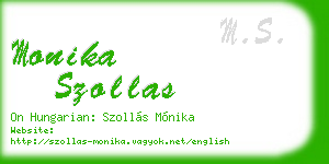 monika szollas business card