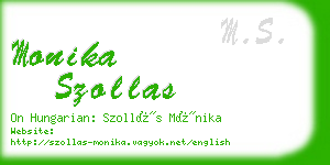 monika szollas business card